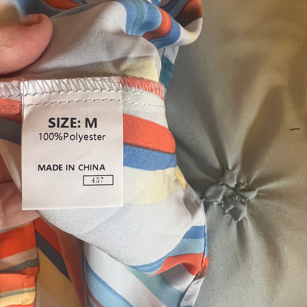 Colorful Striped Ruffle Sleeve Top - Picture 8 of 10